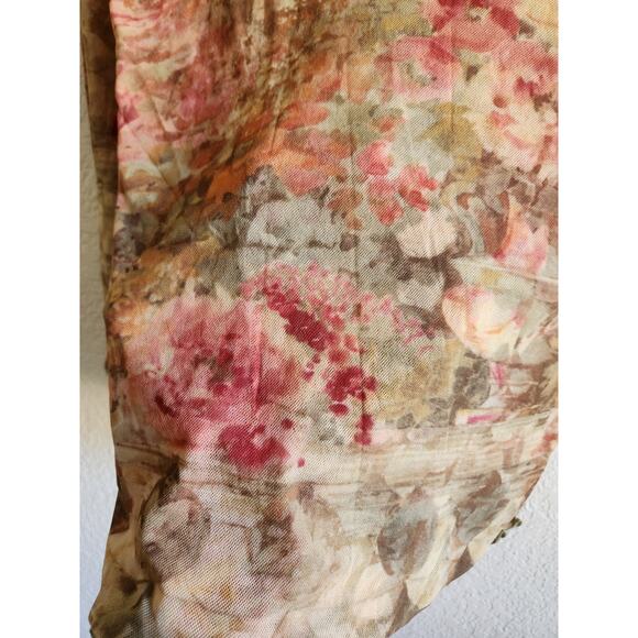 Y2k Therapy Women's Semi Sheer Boho Low Cut Top- M - Picture 4 of 7